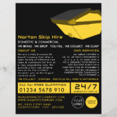 Gelbes Dumpster, Skip/Dumpster-Unternehmenswerbung Flyer (Vorne)