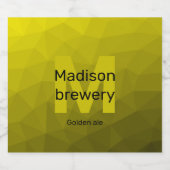 Gelbes dunkles Omergeometrie-Maschenmuster Monogra Bierflaschenetikett (Einzelnes Label)