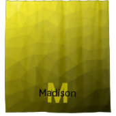 Gelbes dunkles Omergeometrie-Maschenmuster Monogra Duschvorhang (Vorderseite)