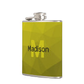 Gelbes dunkles Omergeometrie-Maschenmuster Monogra Flachmann (Links)