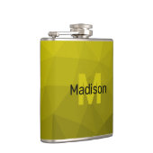 Gelbes dunkles Omergeometrie-Maschenmuster Monogra Flachmann (Rechts)