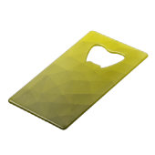 Gelbes dunkles Omergeometrie-Maschenmuster Monogra Geldbeutel Flaschenöffner (Rückseite Schrägansicht)