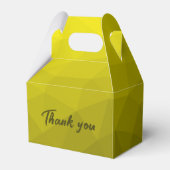 Gelbes dunkles Omergeometrie-Maschenmuster Monogra Geschenkschachtel (Rückseite)