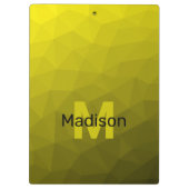 Gelbes dunkles Omergeometrie-Maschenmuster Monogra Klemmbrett (Rückseite)