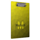 Gelbes dunkles Omergeometrie-Maschenmuster Monogra Klemmbrett (Rechts)