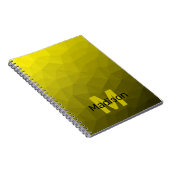 Gelbes dunkles Omergeometrie-Maschenmuster Monogra Notizblock (Rechte Seite)