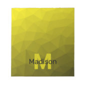 Gelbes dunkles Omergeometrie-Maschenmuster Monogra Notizblock (Vorderseite)