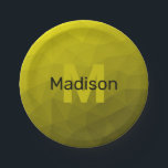 Gelbes dunkles Omergeometrie-Maschenmuster Monogra Pappteller<br><div class="desc">Monogram Personalize mit Ihrem benutzerdefinierten Initial und Namen. Gelbes goldenes Ober-Farbverlauf geometrisches Maschenmuster. Geometrisches Dreieck mit dunkelgelbem goldfarbenem Ober-Farbverlauf,  Muster,  Ober,  Masche,  Dreiecke,  Geometrie,  Gefälle,  cool,  Dreieck,  hell,  Muster,  digital,  gelb,  gold,  schwarz</div>