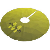 Gelbes dunkles Omergeometrie-Maschenmuster Monogra Polyester Weihnachtsbaumdecke (Schrägansicht)