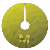 Gelbes dunkles Omergeometrie-Maschenmuster Monogra Polyester Weihnachtsbaumdecke (Vorderseite)