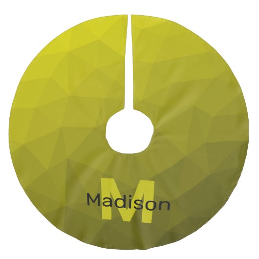 Gelbes dunkles Omergeometrie-Maschenmuster Monogra Polyester Weihnachtsbaumdecke (Vorderseite)