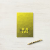 Gelbes dunkles Omergeometrie-Maschenmuster Monogra Post-it Klebezettel (Auf Schreibtisch)