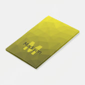 Gelbes dunkles Omergeometrie-Maschenmuster Monogra Post-it Klebezettel (angewinkelt)