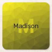 Gelbes dunkles Omergeometrie-Maschenmuster Monogra Rechteckiger Pappuntersetzer (Vorderseite)