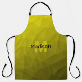 Gelbes dunkles Omergeometrie-Maschenmuster Monogra Schürze (Vorderseite)