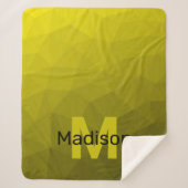 Gelbes dunkles Omergeometrie-Maschenmuster Monogra Sherpadecke (Vorderseite)