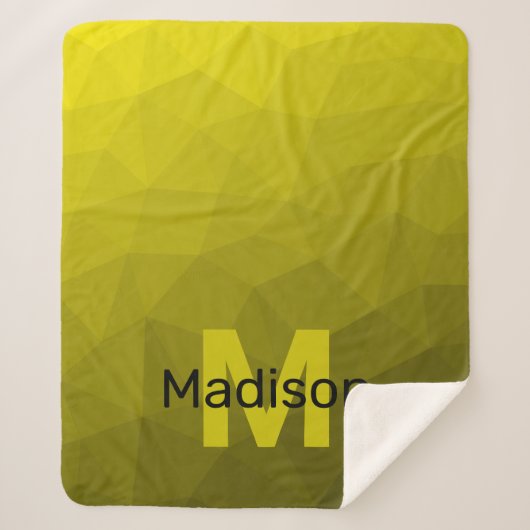 Gelbes dunkles Omergeometrie-Maschenmuster Monogra Sherpadecke (Vorderseite)