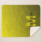 Gelbes dunkles Omergeometrie-Maschenmuster Monogra Sherpadecke (Vorderseite (Horizontal))