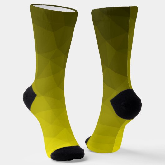 Gelbes dunkles Omergeometrie-Maschenmuster Monogra Socken (Gewinkelt)