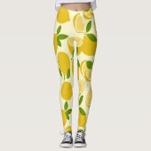 Gelbes einfaches Zitronenmuster Leggings (Vorderseite)