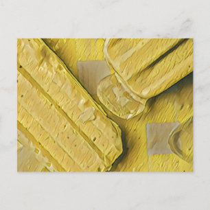 Gelbes Eiscreme-Wattebausch-Popsicle Postkarte