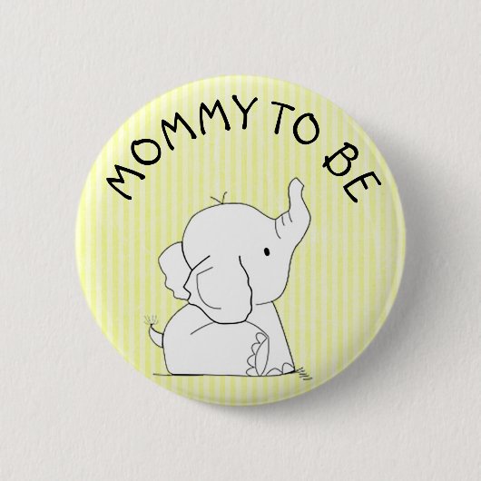 Gelbes Elefant-Baby-Duschen-Button Button (Vorderseite)
