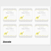 Gelbes Elefant Babydusche Buchzeichen, neutral Quadratischer Aufkleber (Blatt)