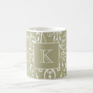 Gelbes Elegant Blühend Monogramm-Tasse Kaffeetasse