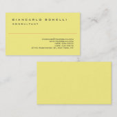 Gelbes Elegant Einfach Schlicht Beruflich Visitenkarte (Vorne/Hinten)