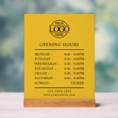 Gelbes Elegant Minimalistisch | Geschäftsöffnungsz Acrylschild (Neutral)