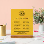 Gelbes Elegant Minimalistisch | Geschäftsöffnungsz Acrylschild (Hochzeit)