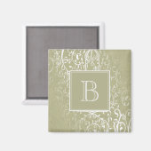 Gelbes Elegant-Monogram-Magnet Geblüht Magnet (Vorderseite/Rückseite)