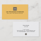 Gelbes elegantes geometrisches Innendesign Visitenkarte (Vorne/Hinten)
