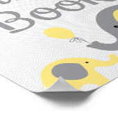 Gelbes Elephant Baby Dusche Schild Gästebuch (Ecke)