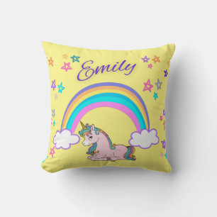 Gelbes "Emily" Personalisierter Name Throw Kissen