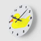 Gelbes Enten-Design Runde Wanduhr (Winkel)