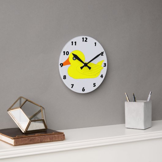 Gelbes Enten-Design Runde Wanduhr (Büro)