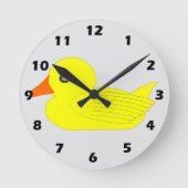 Gelbes Enten-Design Runde Wanduhr (Vorderseite)