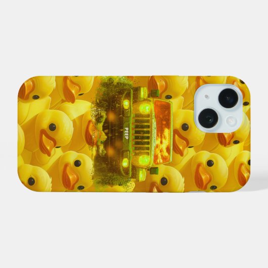 Gelbes Entendüster 4x4 Offshore-Gehäuse iPhone 15 Hülle (Rückseite (Horizontal))
