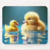 Gelbes Entenlein mit einer Spielzeug-Gummihaube Mousepad (Vorne)