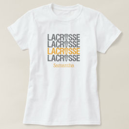 Gelbes erschüttertes Lacrosse Word T-Shirt