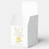 Gelbes Essen, Trinken und Verheiratet Hochzeit sei Geschenkschachtel (Geöffnet)