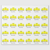 Gelbes Eulen-Design Geburtstagsgeschenk Geschenkpapier (Flach)