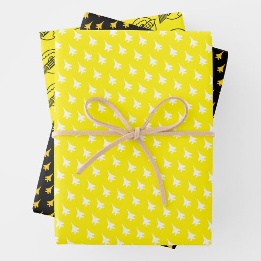 Gelbes F-15E-Strike-Adlerraketenquadron Geschenkpapier Set (Beispiel)