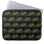Gelbes Fahrrad auf Schwarz Laptopschutzhülle (Vorderseite)