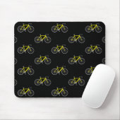 Gelbes Fahrrad auf schwarz Mousepad (Mit Mouse)