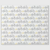 Gelbes Fahrrad Geschenkpapier (Flach)