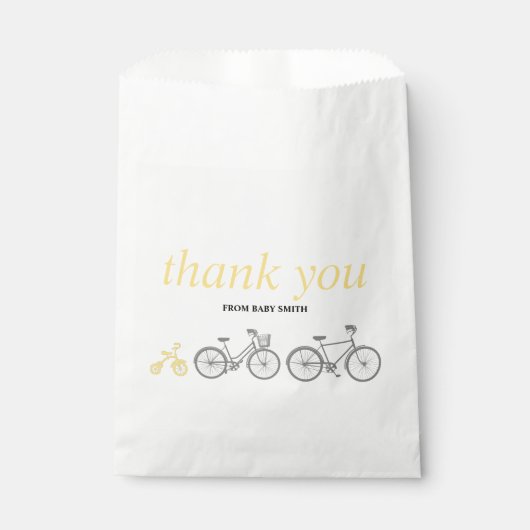 Gelbes Fahrrad Geschenktütchen (Vorderseite)