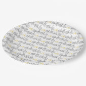 Gelbes Fahrrad Pappteller (Schrägansicht)