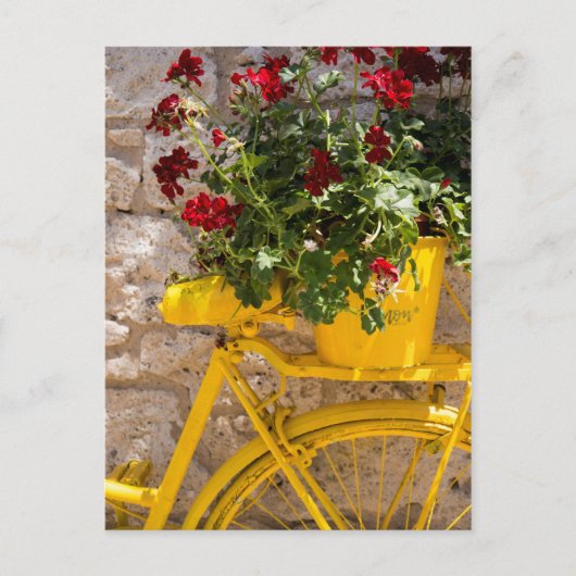 Gelbes Fahrrad Postkarte (Vorderseite)